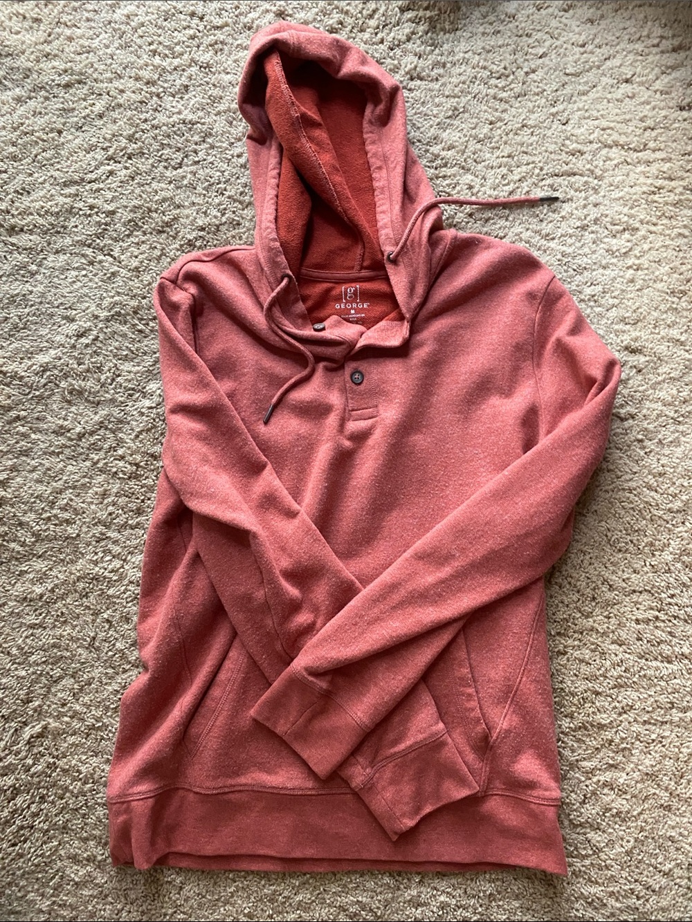 George Women's Hooded Henley Pullover in Dusty Rose